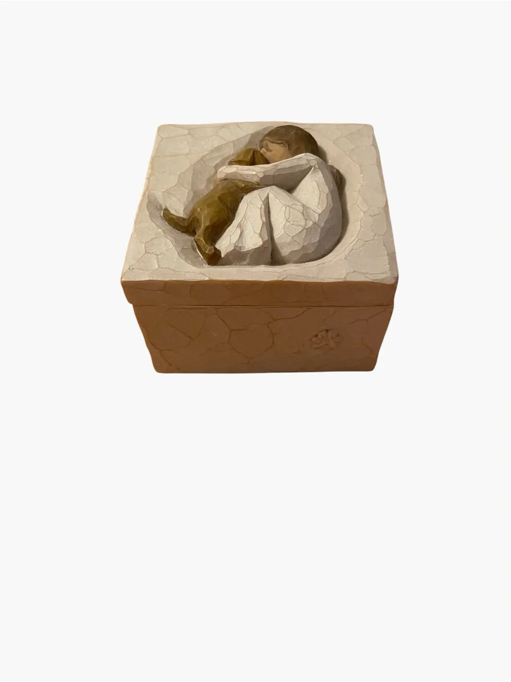 Willow Tree Keepsake Box Truly A Friend Susan Lordi Girl Hugging Dog